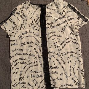 alice + olivia shirt with lace detail